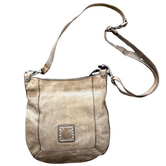 Beige Studded Campomaggi Saddle Bag - Picture 2 of 3